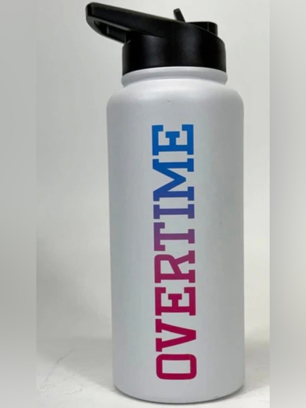 Overtime 30oz Vacuum Sealed Double Wall Water Bottle with Straw Top.